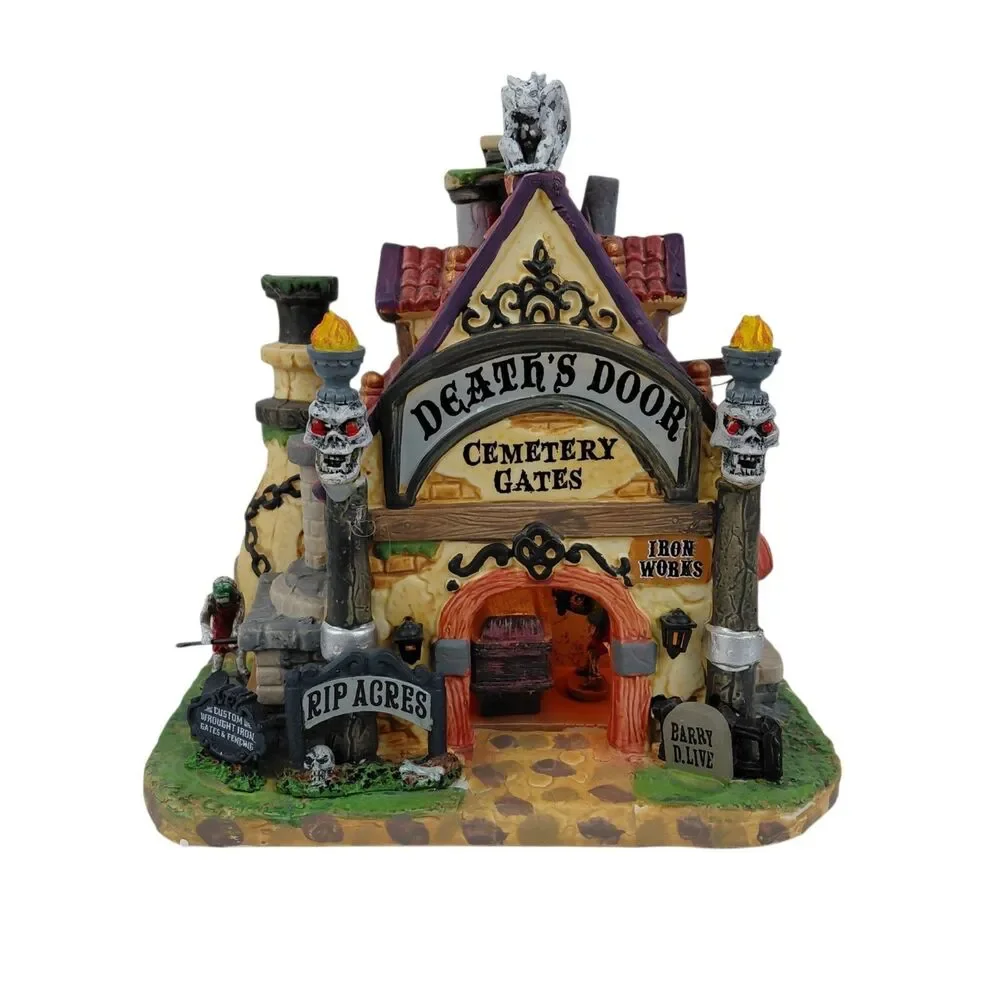 Lemax Spooky Town Death's Door Cemetery Gates 2020 Retired #05614 Large House